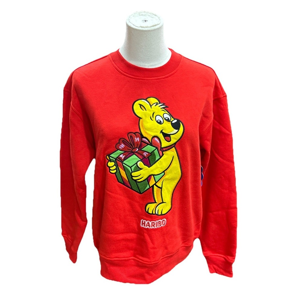 Haribo Bear Sweater Crew neck Womens XS Red